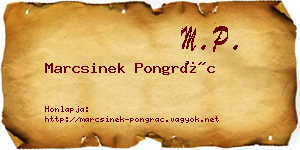 Marcsinek Pongrác névjegykártya